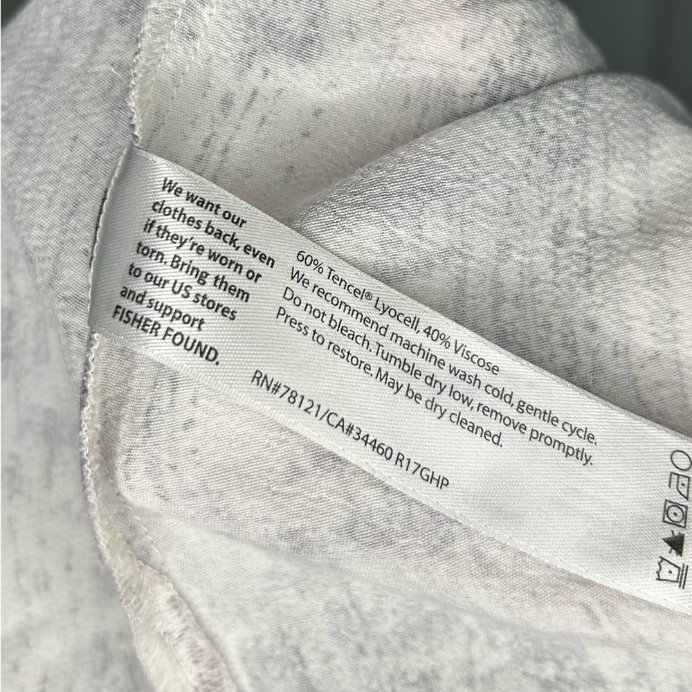 EILEEN FISHER Birch Bark Printed Long Sleeve Top Women’s Size XS Boho Preppy - Picture 6 of 9